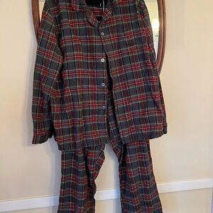 L.L. Bean Navy, Red and Gray Plaid Flannel XXL Men’s Vintage Cotton Pajamas EUC